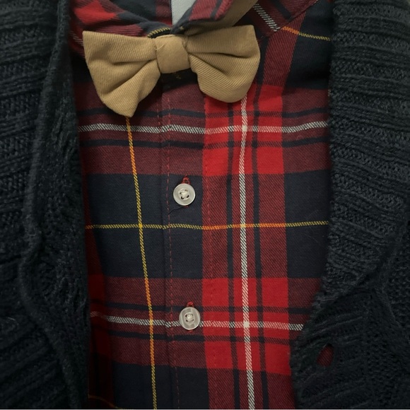 Little Dad 3 Piece Set For Toddlers/Dress Shirt /Cardigan /pant - Picture 3 of 4